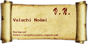 Valachi Noémi névjegykártya